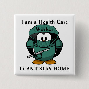 Health Care Worker 2 Inch Square Button