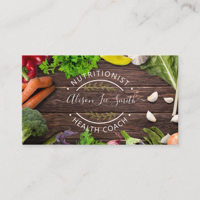 Health Coach Nutritionist Business Card (Front)
