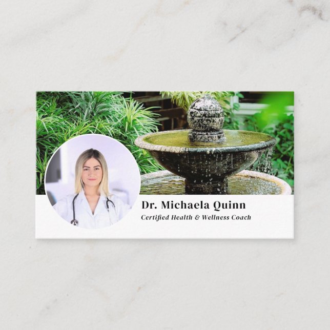 Health Coach Profile Photo QR Code Business Card (Front)