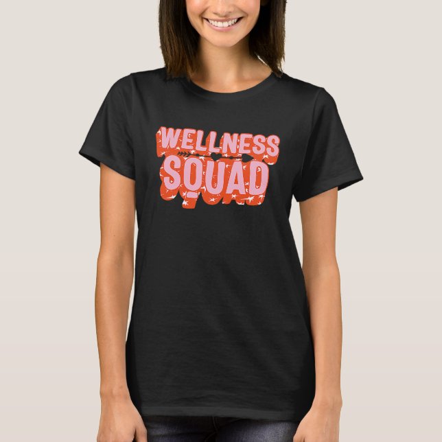 Health Coach Wellness Squad Rainbow Fitness Gym Cr T-Shirt (Front)