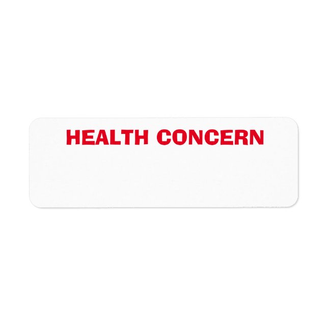 health concern health label (Front)
