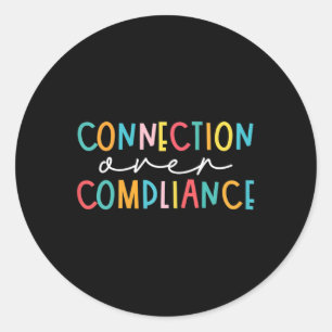 Health Connection Over Compliance Autism Awareness Classic Round Sticker