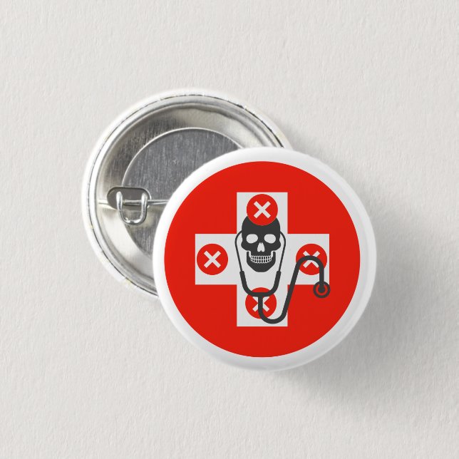 Health Danger 1 Inch Round Button (Front & Back)