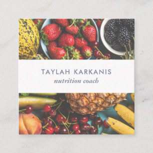 Health Field Fresh Colourful Fruit Square Business Card