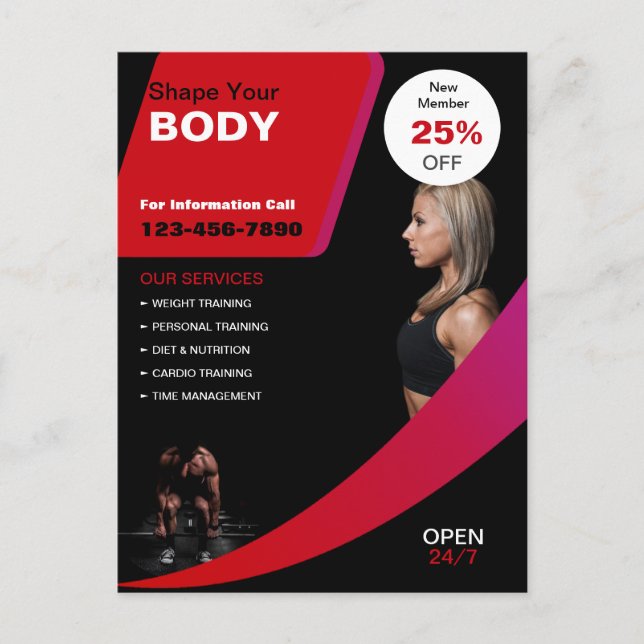 Health & Fitness Business Postcard (Front)