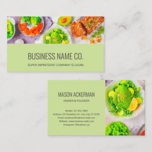 Health / Food Business Cards / Tea Green BG