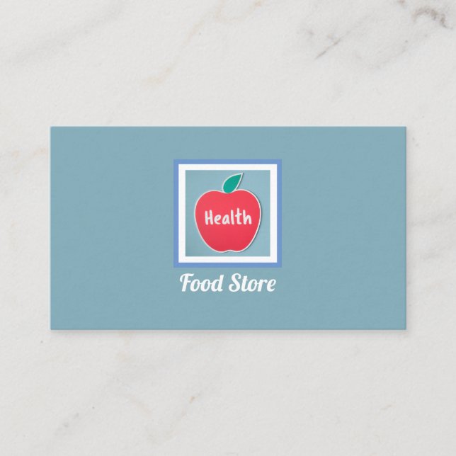 Health Food Store Logo Business Card (Front)