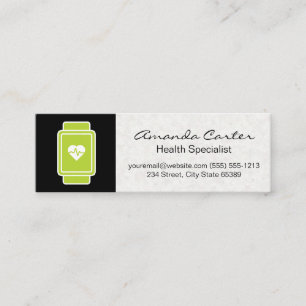 Health   Green Heart Rate Monitor Mini Business Card