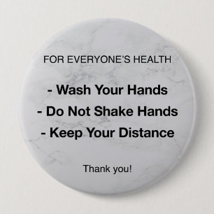Health Guidelines 4 Inch Round Button