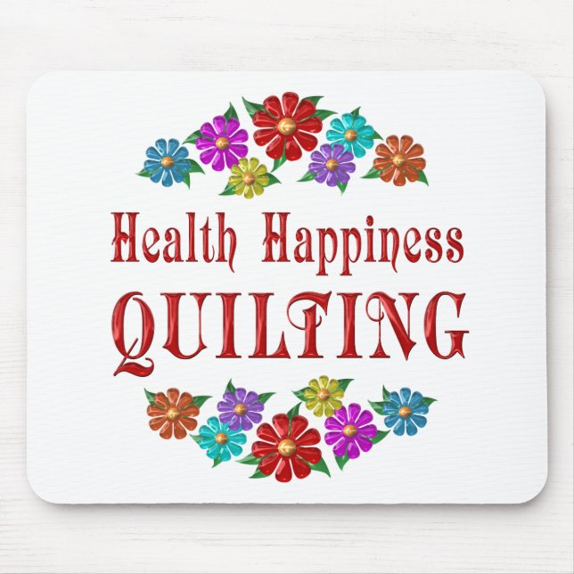 Health Happiness Quilting Mouse Pad (Front)