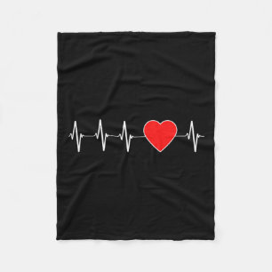 Health Heartbeat Ekg Red Heart Disease Awareness M Fleece Blanket