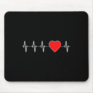 Health Heartbeat Ekg Red Heart Disease Awareness M Mouse Pad