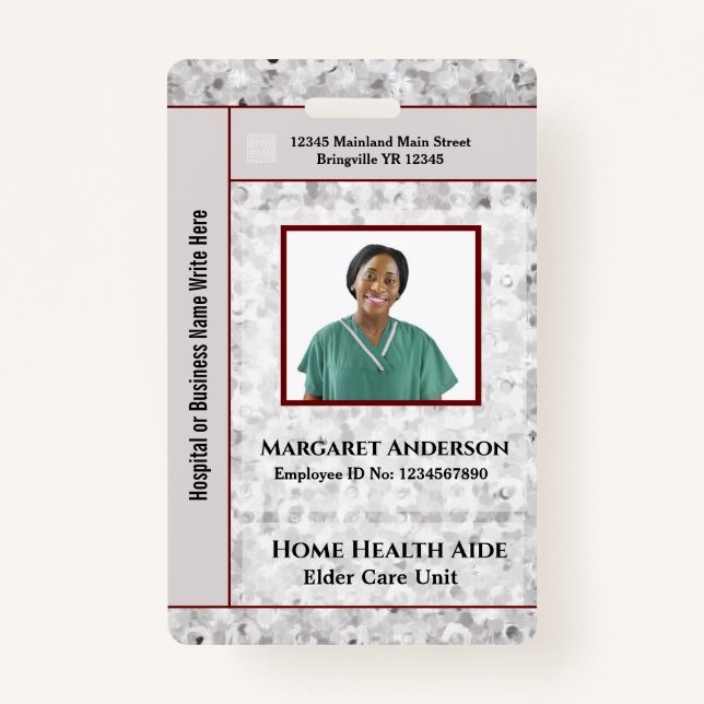 Health Hospital Worker ID Identification Custom Badge (Front)