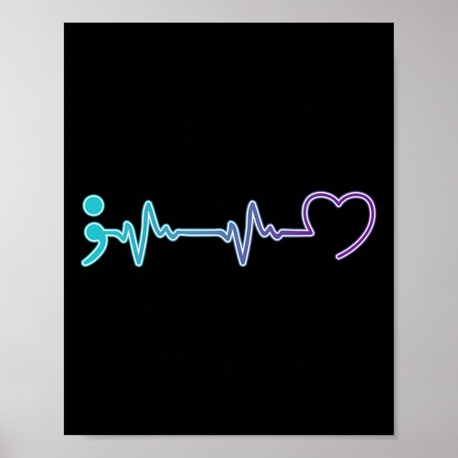 Health Illness Heartbeat Suicide Prevention  Poster (Front)