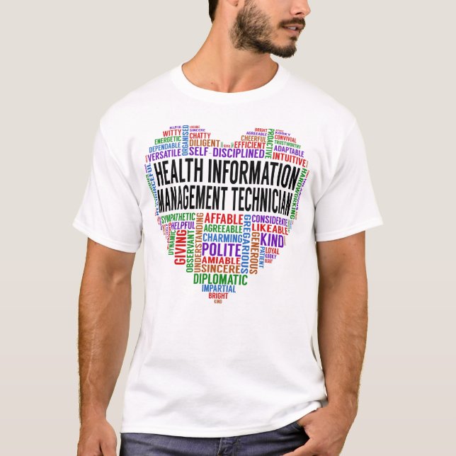 Health Information Management Technician Heart T-Shirt (Front)