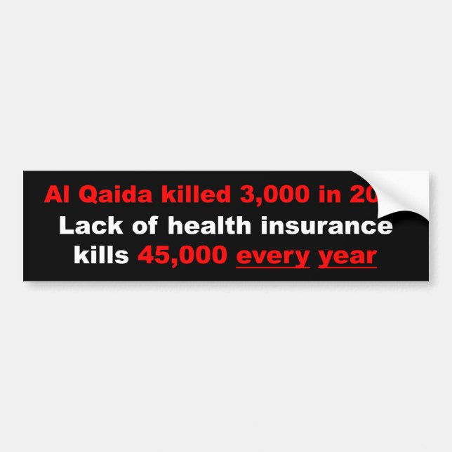 Health Insurance Reform Bumper Sticker (Front)