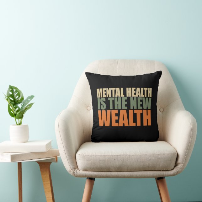 Health is the new wealth throw pillow (Chair)
