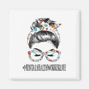 Health Life Messy Hair Woman Bun Healthcare  Magnet