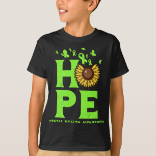 Health Lime Green Hope Vintage Sunflower Awareness T-Shirt