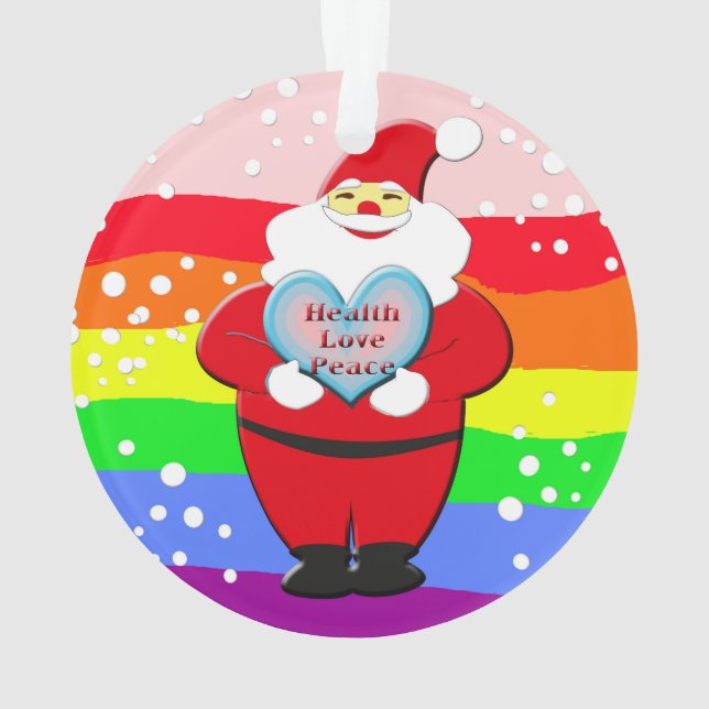 Health, Love, Peace Ornament (Back)