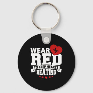 Health Month - Wear Red - Heart Disease Awareness Keychain
