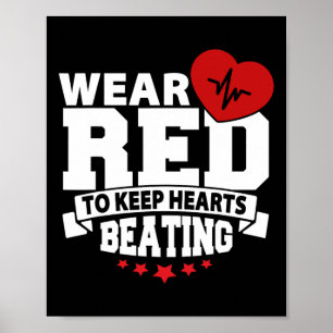 Health Month - Wear Red - Heart Disease Awareness  Poster