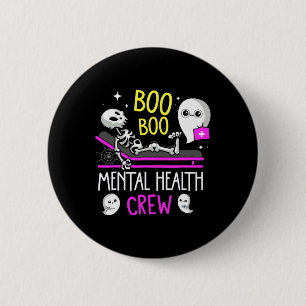 Health Nurse Psych Boo Boo Crew Nursing Halloween 2 Inch Round Button