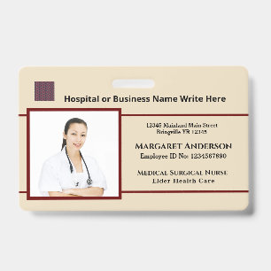 Health Nurses Hospitals Service Custom Photo ID Badge