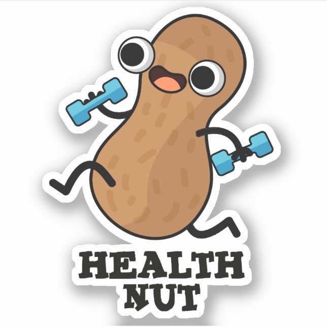 Health Nut Funny Exercise Peanut Pun  (Front)