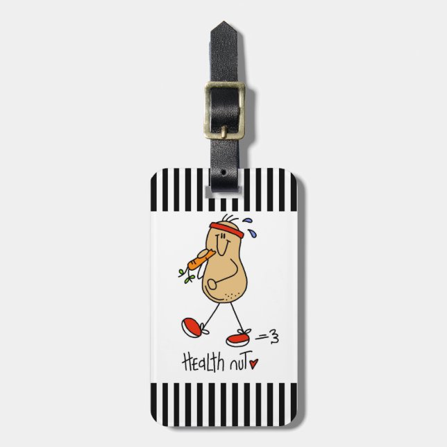 Health Nut T-shirts and Gifts Luggage Tag (Front Vertical)