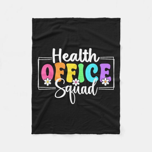 Health Office Squad Back To School Teachers Studen Fleece Blanket (Front)