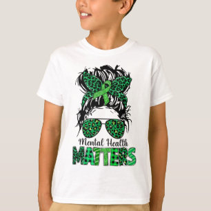 Health Problems Awareness Messy Bun Woman Emotion T-Shirt