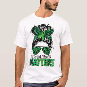 Health Problems Awareness Messy Bun Woman Emotion T-Shirt