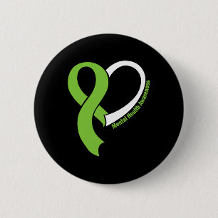 Health Problems Awareness Month May Lime Green Rib 2 Inch Round Button
