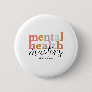 Health Problems Awareness Retro Psychologist Women 2 Inch Round Button