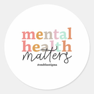 Health Problems Awareness Retro Psychologist Women Classic Round Sticker
