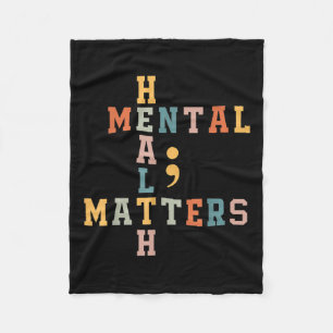Health Problems Awareness Semicolon Boys Girls Ret Fleece Blanket