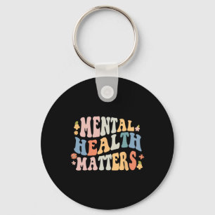 Health Problems Be Kind Groovy Retro Mental Awaren Keychain