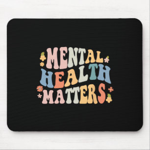 Health Problems Be Kind Groovy Retro Mental Awaren Mouse Pad