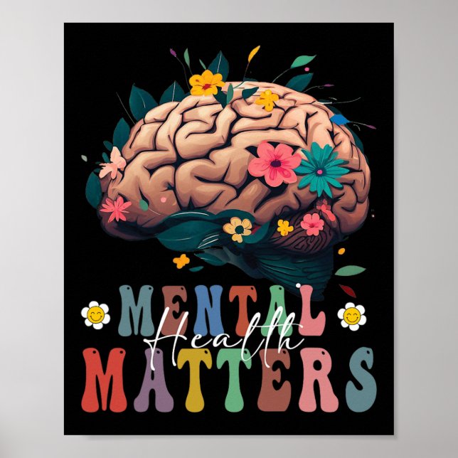 Health Problems Brain Illness Awareness Vintage Gr Poster (Front)