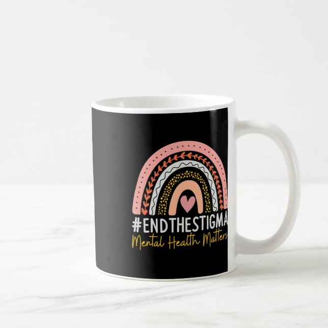Health Problems End The Stigma Rainbow Boho  Coffee Mug (Right)