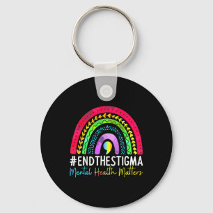 Health Problems End The Stigma Rainbow Boho Keychain