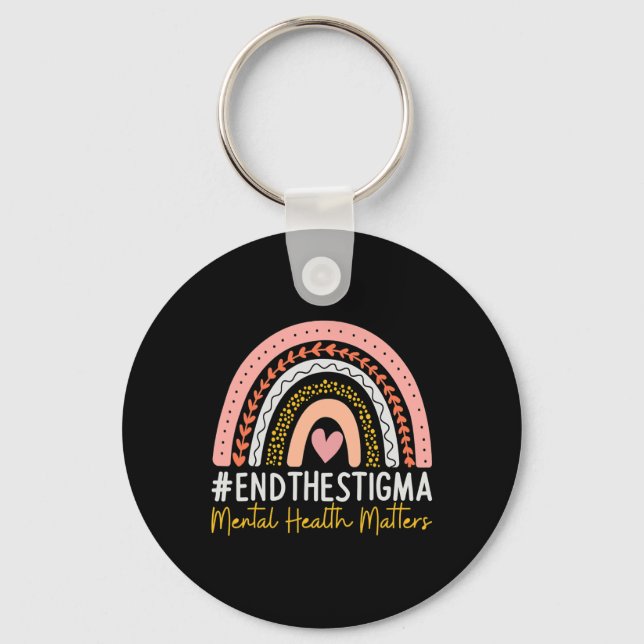 Health Problems End The Stigma Rainbow Boho  Keychain (Front)
