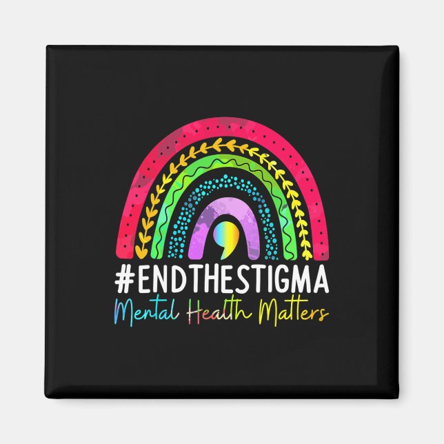 Health Problems End The Stigma Rainbow Boho  Magnet (Front)