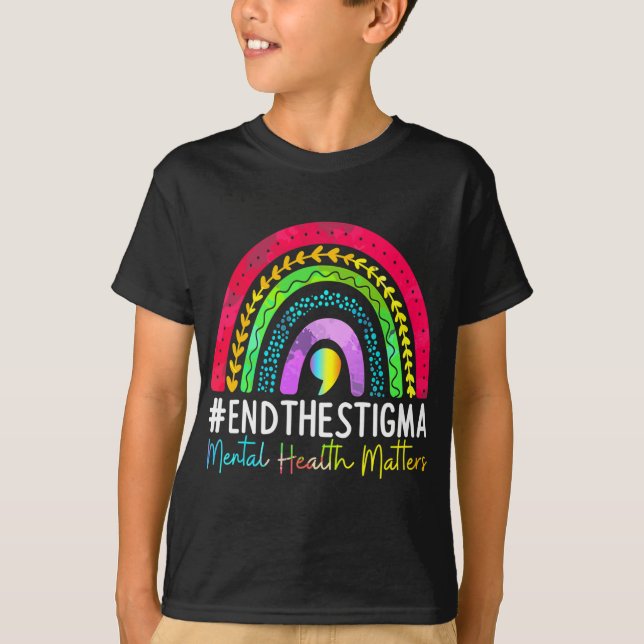 Health Problems End The Stigma Rainbow Boho  T-Shirt (Front)