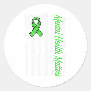 Health Problems Fight Stigma Mental Health Awarene Classic Round Sticker