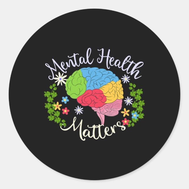 Health Problems Gift Human Brain Illness Awareness Classic Round Sticker (Front)