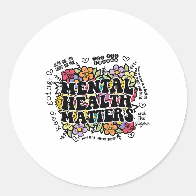 Health Problems Gift Human Brain Illness Awareness Classic Round Sticker (Front)