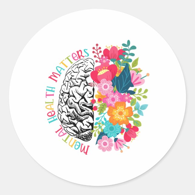 Health Problems Gift Human Brain Illness Awareness Classic Round Sticker (Front)