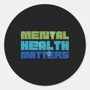 Health Problems Green For Mental Health Awareness Classic Round Sticker